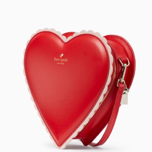 Kate Spade NY Red Leather Crossbody Heart Bag NWT - Picture 8 of 12